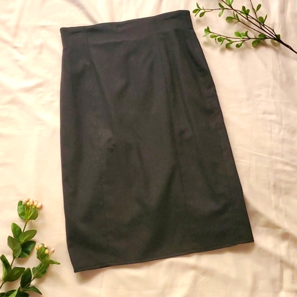 Anne Klein charcoal wool pencil skirt sz 10 [876] - Picture 1 of 6